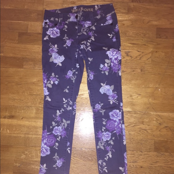 Wall flower floral print jeans size 1 - Picture 2 of 4